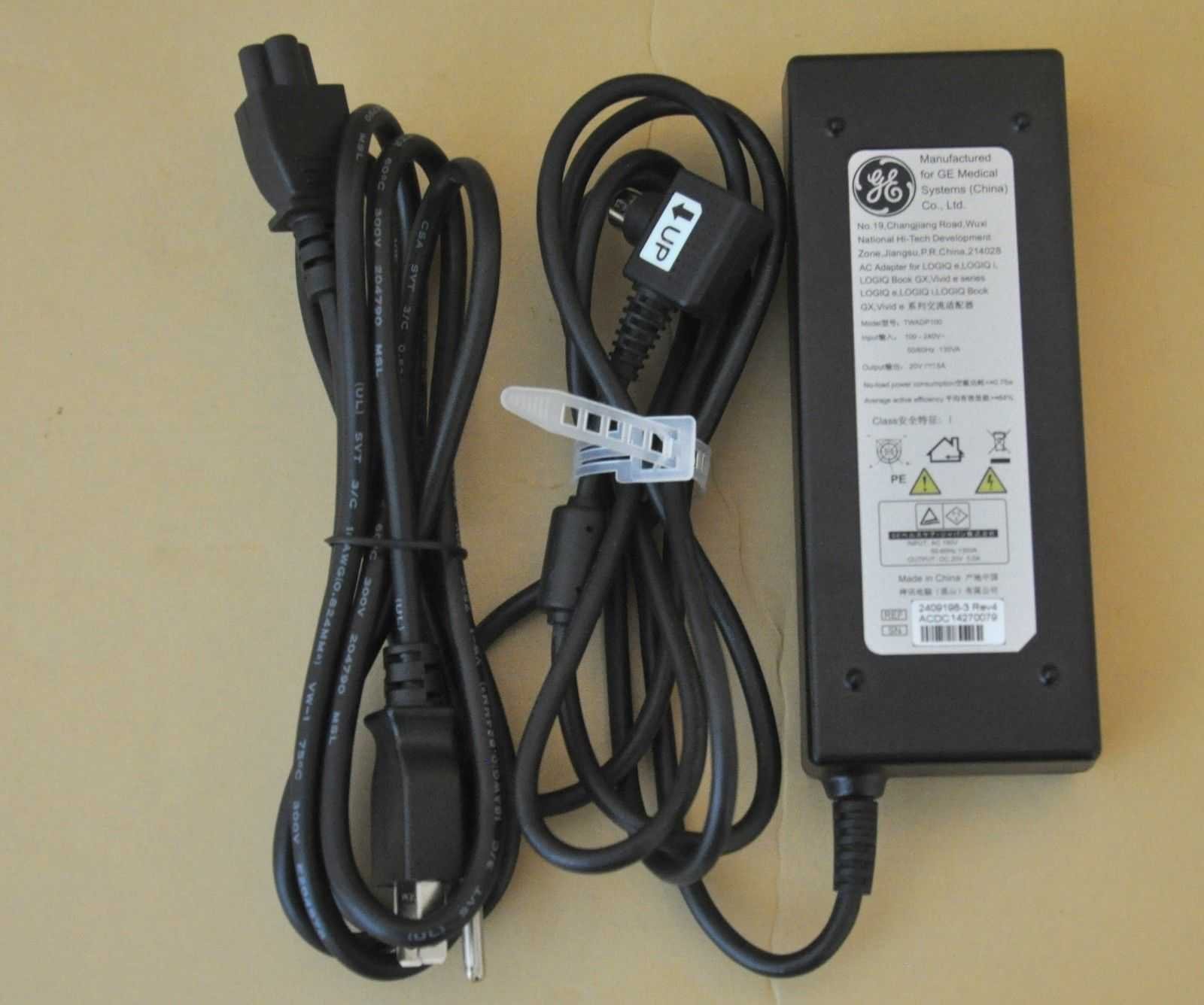Adaptateur Alimentation Prise 4 Broches Pour GE LOGIQ E/i/Book GX, Vivid E - Neuf, Générique